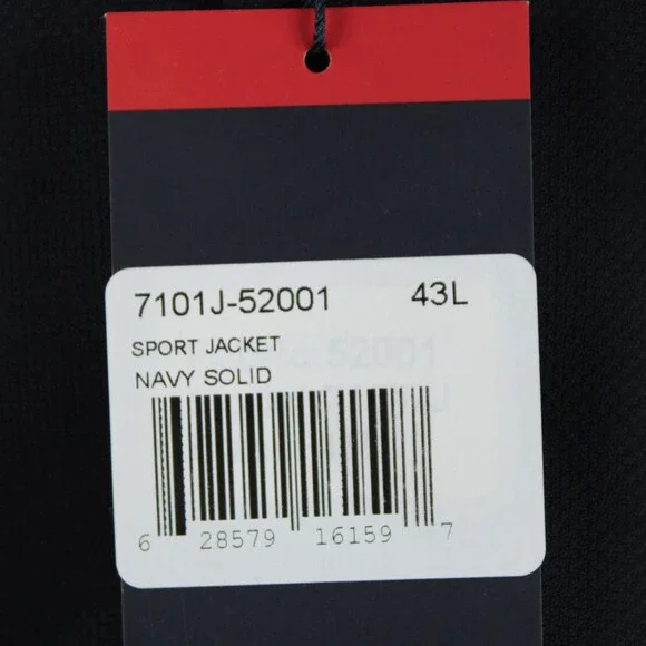 Cardinal of Canada NWT 100% Wool Sport Coat Size 43L US In Solid Navy Blue